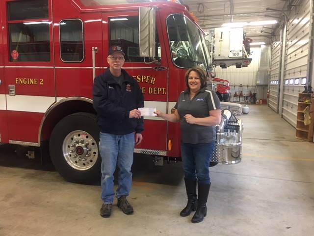 Vesper Volunteer Fire Department was recently awarded $1,000 from Mutual Of Wausau Insurance 
